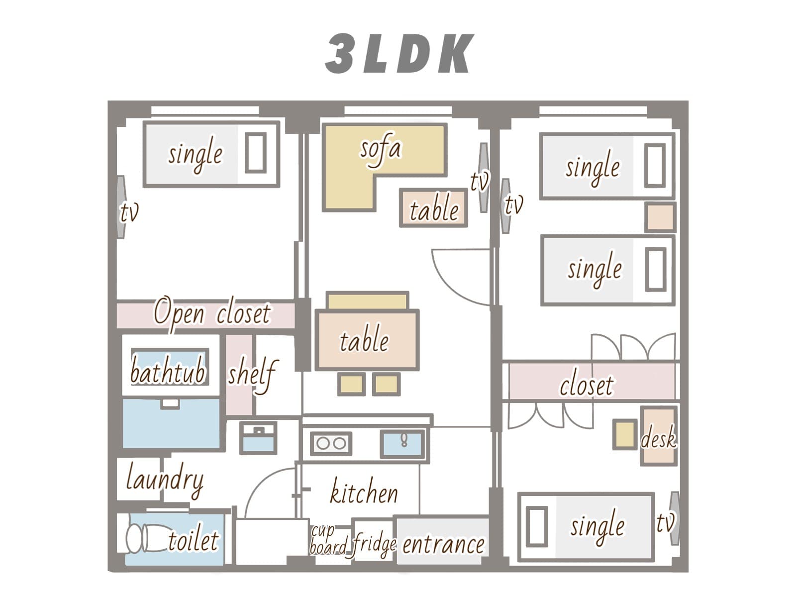 3LDK プレミアムスイートの間取り